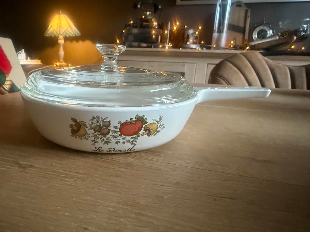 Vintage Pyroflam steelpan, Ophalen, Zo goed als nieuw, Glas, Overige stijlen