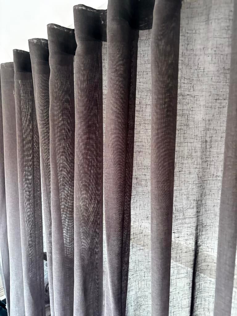 8277 Gordijn Wave Plooi  inbetween 350 x 250 hg, Huis en Inrichting, Ophalen of Verzenden, Gebruikt, Bruin, 200 cm of meer