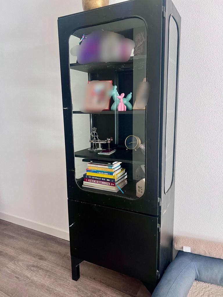 Zwarte Apothekerskast, Ophalen, 50 tot 100 cm, Zo goed als nieuw, Minder dan 100 cm