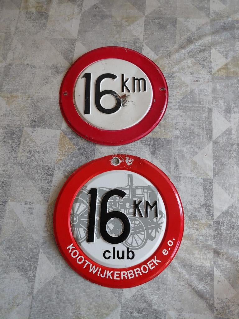 16 km borden / emaille borden / verkeers borden, Ophalen