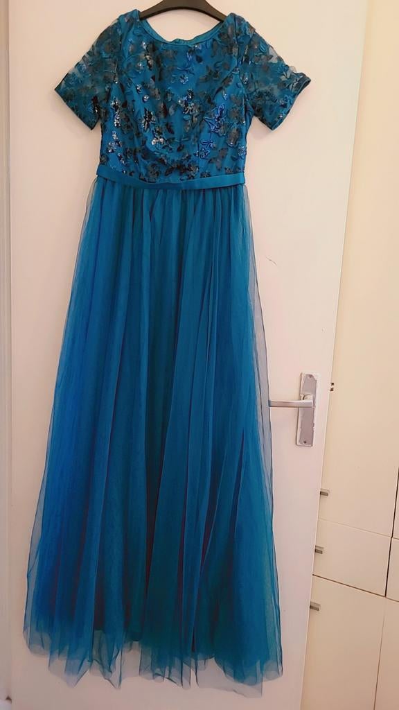 Turquoise jurk met pailletten, Kleding | Dames, Ophalen of Verzenden