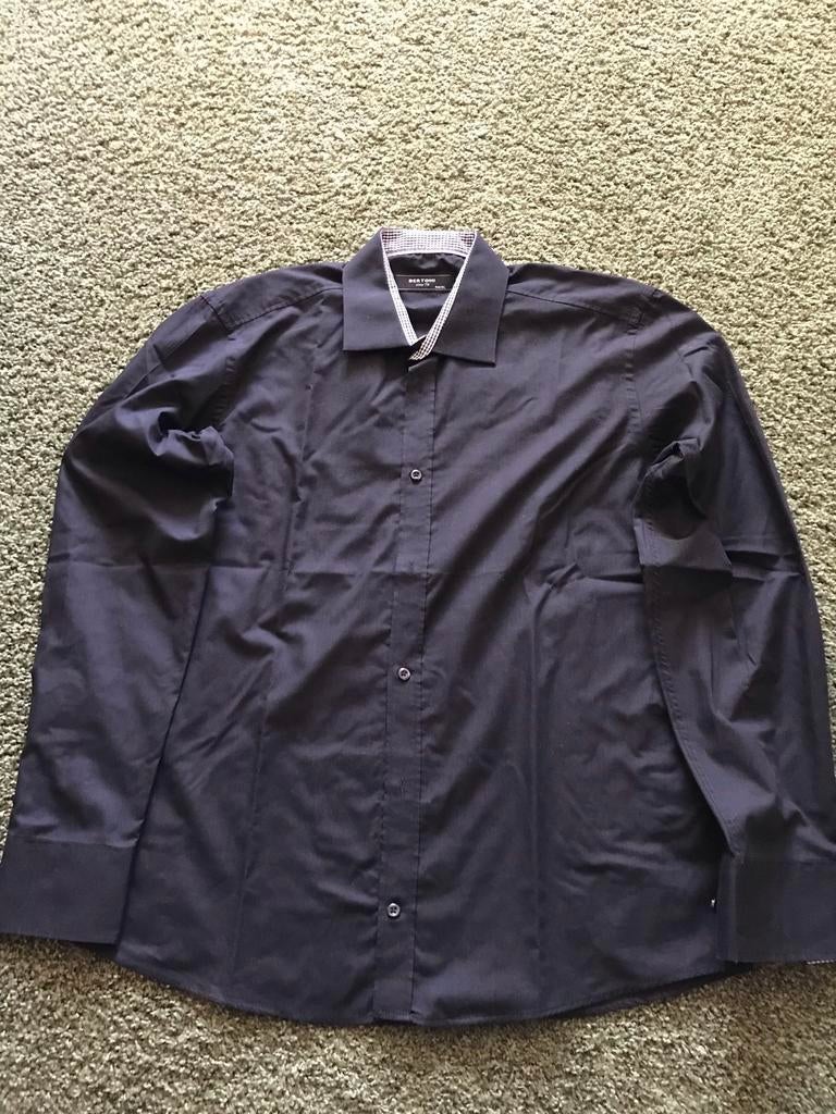 ZGAN! Overhemd Bertoni mt XL, Ophalen of Verzenden, Zo goed als nieuw, Zwart, Halswijdte 43/44 (XL)