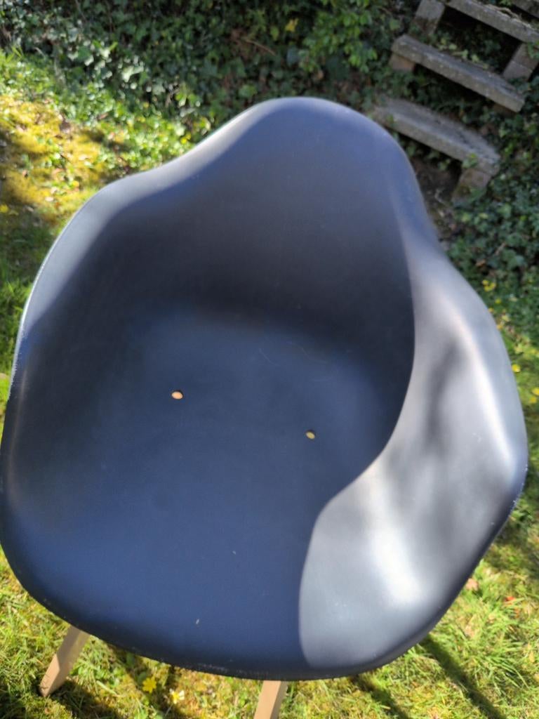 Tuinstoelen antraciet met houtlook poot, Ophalen, Gebruikt, Kunststof