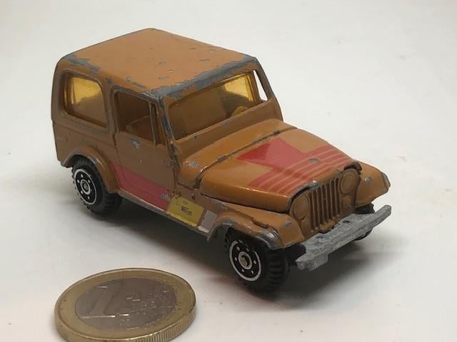Jeep CJ-7 Bruin, Yatming, Ophalen of Verzenden, Gebruikt, Auto