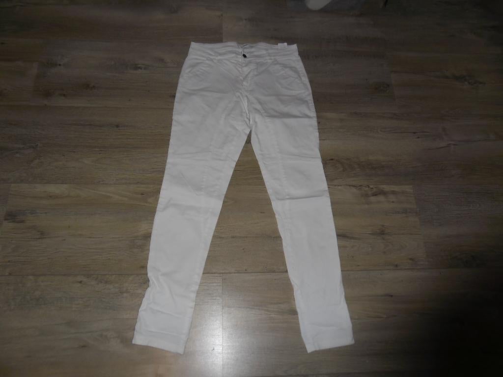 Transfer Witte Lange Broek Maat 40, Kleding | Dames, Broeken en Pantalons, Zo goed als nieuw, Maat 38/40 (M), Wit, Lang, Ophalen of Verzenden