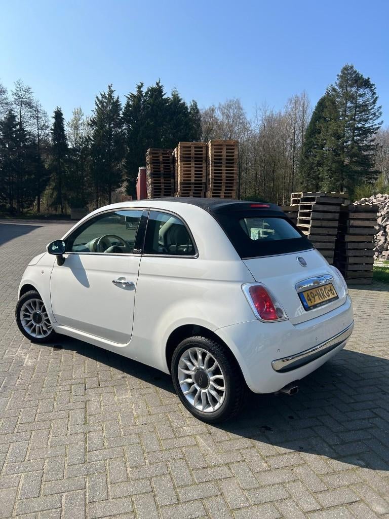 ✅Fiat 500C 1.2 AUTOMAAT Cabrio 102177 KM NAP✅, Stof, 4 cilinders, Cabriolet, Wit