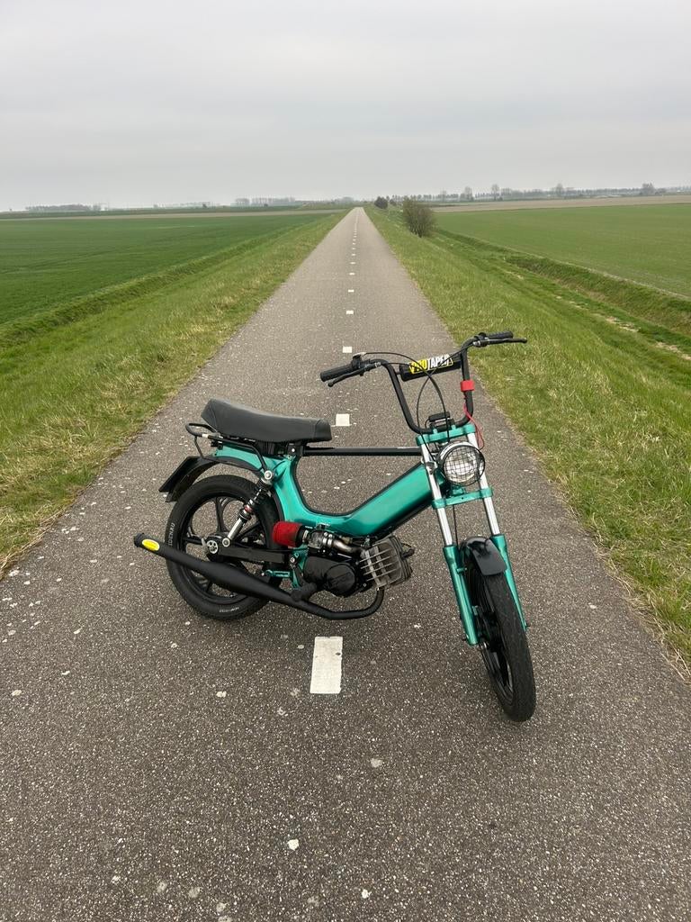 Tomos a35 74 cc gele plaat met custom zadel, Ophalen, Maximaal 45 km/u, Zo goed als nieuw, 2 versnellingen