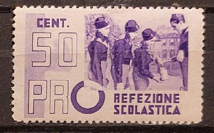 Italië cinderella 1938 (?) voor schoolmaaltijden, Postzegels en Munten, Ophalen of Verzenden