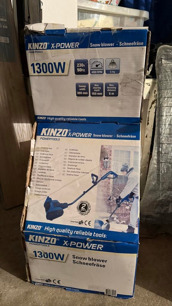 Kinzo X-Power Sneeuwblazer 1300W, Ophalen, Nieuw, Elektrisch, Handgedragen