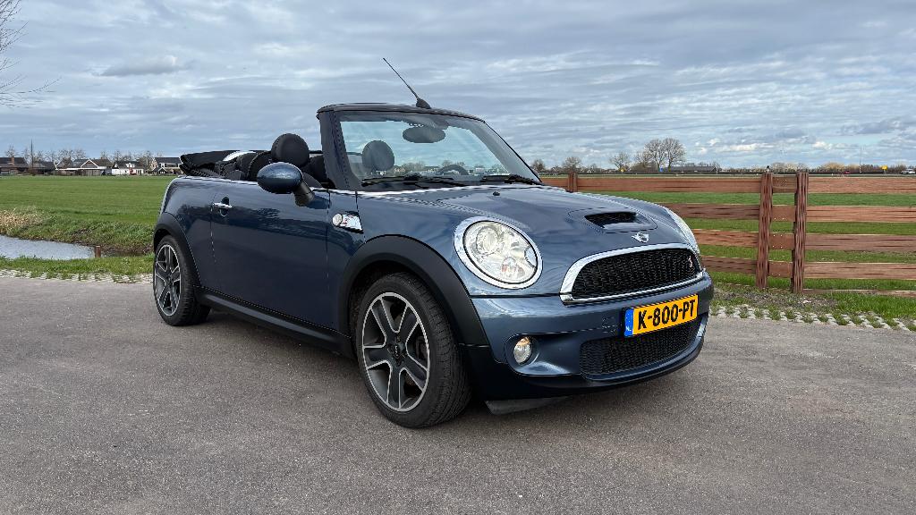 Mini 1.6 Cooper S Cabrio 2010 Horizon Blue metalic, Auto's, Mini, Particulier, Cabrio, ABS, Airbags, Airconditioning, Boordcomputer