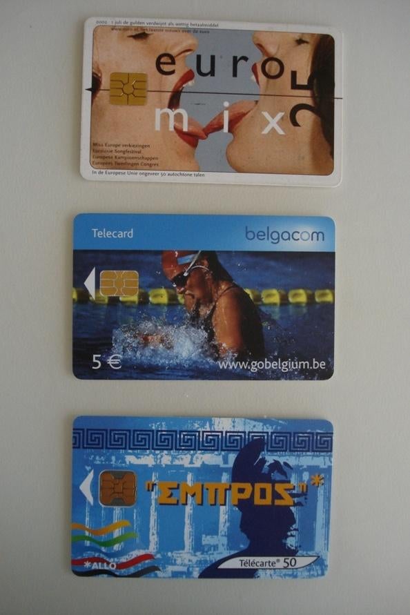 3 aparte telefoonkaarten 1x Belgisch 1x Nederlands 1x Frans, Ophalen of Verzenden, Buitenland