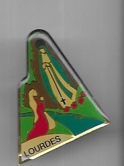 LOURDES RELIGIE GODSDIENST PIN, Ophalen of Verzenden, Zo goed als nieuw, Overige onderwerpen, Speldje of Pin