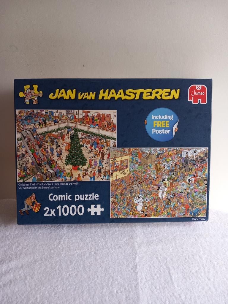 Jan van Haasteren  2 puzzels in één doos, Hobby en Vrije tijd, Denksport en Puzzels, Ophalen of Verzenden, 500 t/m 1500 stukjes