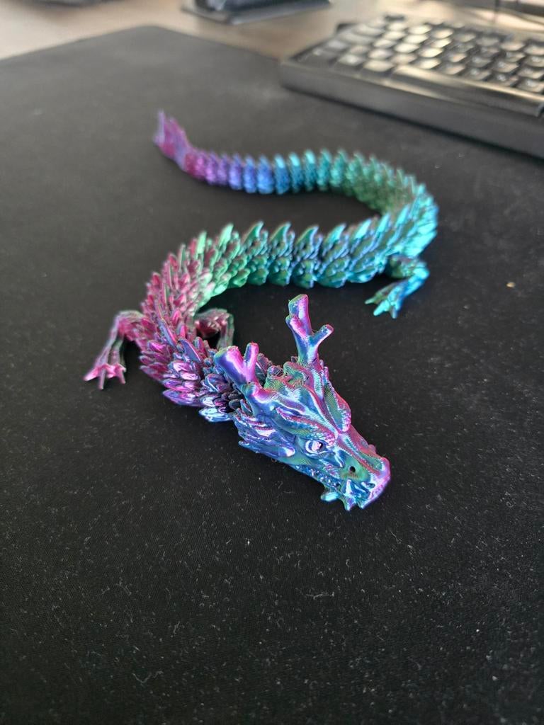 Flexibele 3D-geprinte Draak - Regenboogkleuren, Ophalen of Verzenden