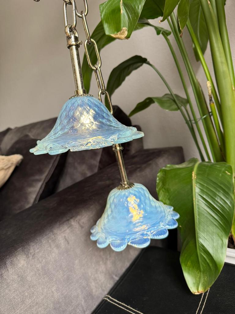 Unieke hanglampen 2 stuks, Lamp, Ophalen of Verzenden, Glas, Lamp