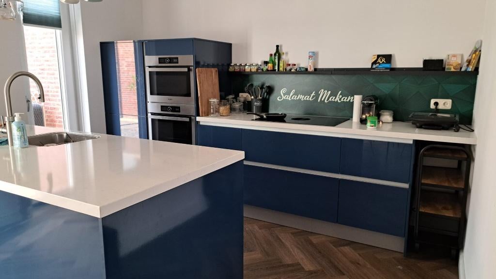 2 x composiet keukenblad (1 met spoelbak + 1 met uitsparing), Ophalen, 75 cm of meer, Zo goed als nieuw, 200 cm of meer