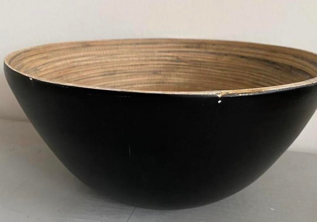 Bamboe schaal, Ophalen of Verzenden, Zo goed als nieuw, Rond, Hout