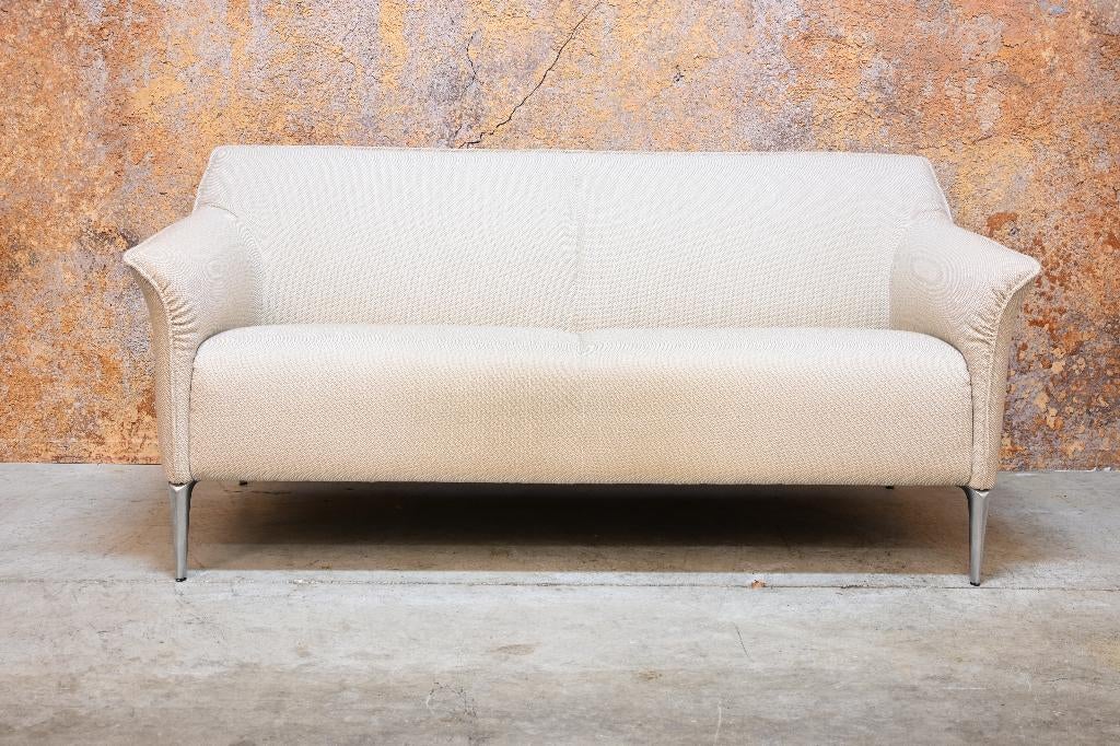 ZGANieuw beige stoffen Leolux Mayon design bank, Leolux, Leolux, 150 tot 200 cm, Tweepersoons