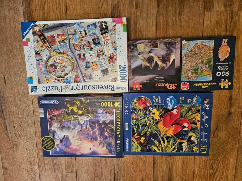 Diverse puzzels: Ravensburger, Clementoni, Jan van Haasteren, Ophalen, Meer dan 1500 stukjes, Gebruikt, Legpuzzel