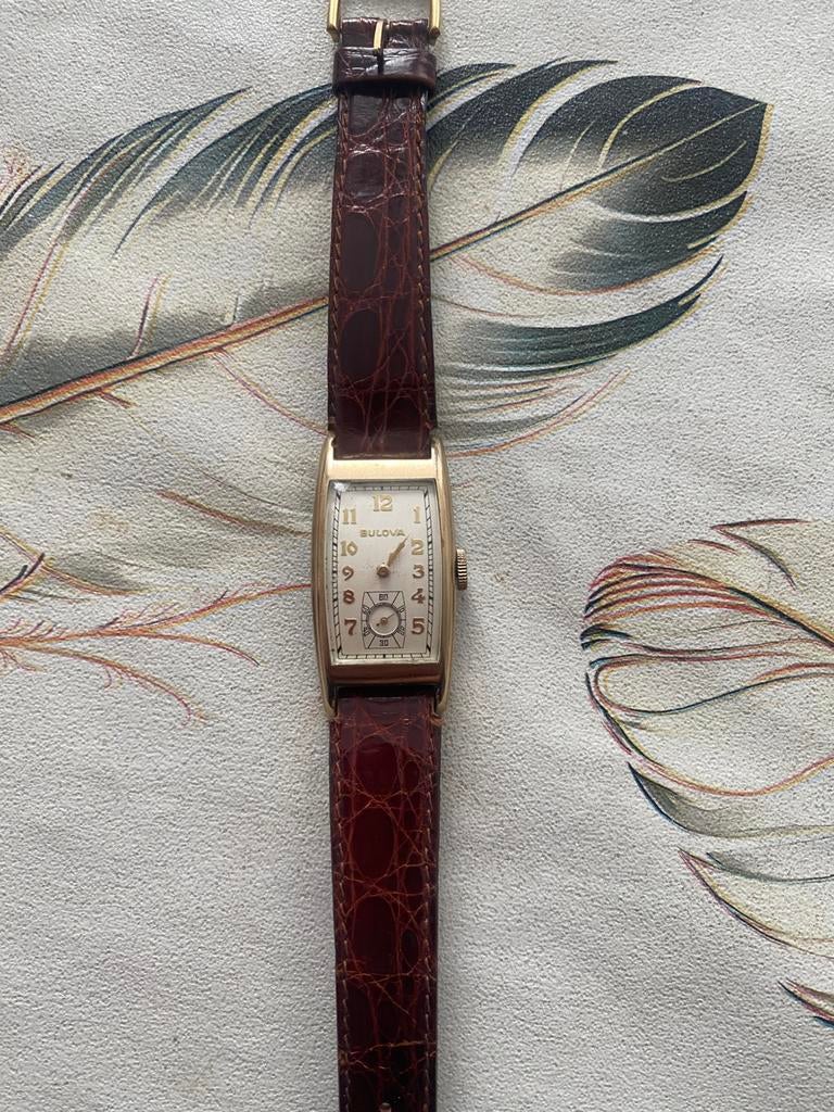Vintage Bulova tank Art Deco - Jaren '30/40, Sieraden, Tassen en Uiterlijk, Horloges | Heren, Overige merken, Polshorloge, Ophalen of Verzenden