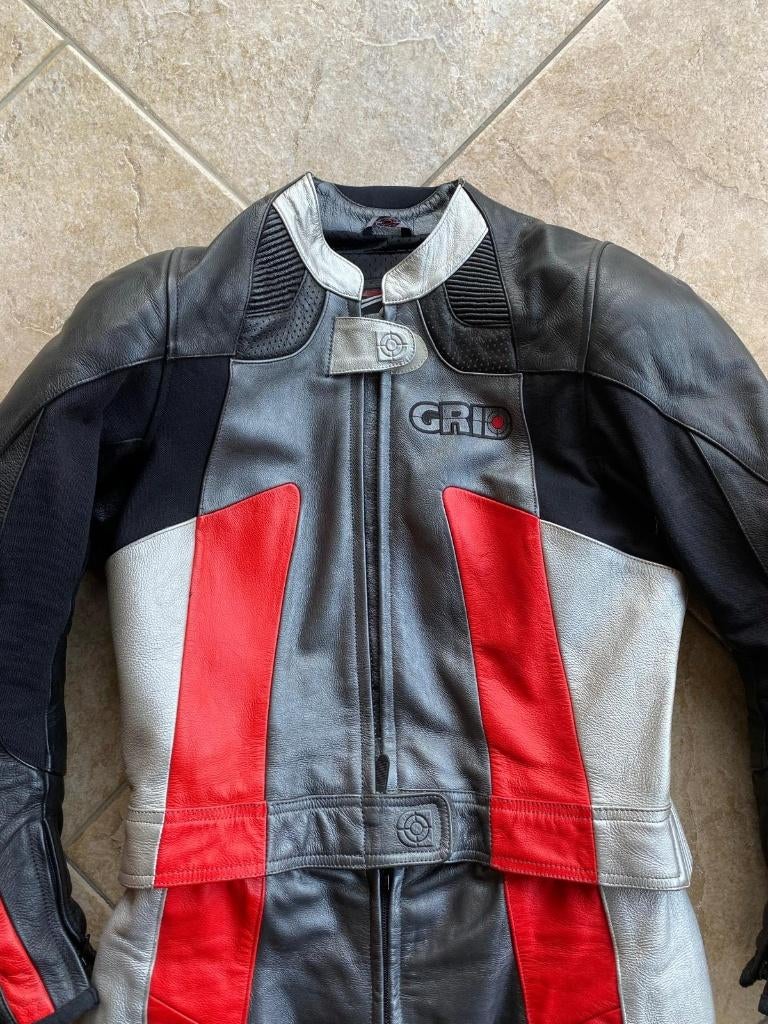 Dames leren motorpak Grid tweedelig combi maat 42 / M, Combipak, Grid, Ophalen of Verzenden, Dames