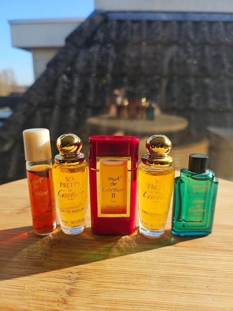 5x Miniatuur Parfum Cartier Collectie - Vintage Edities, Ophalen of Verzenden, Gebruikt