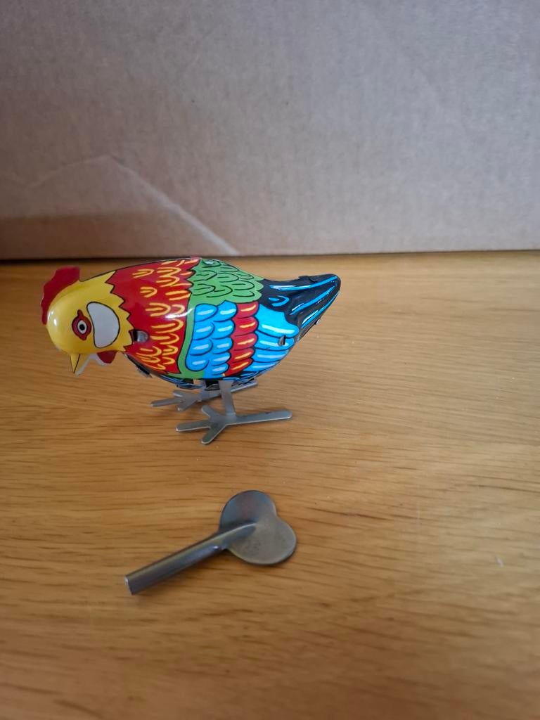 Blikken vogel met opwindsleutel, Ophalen of Verzenden