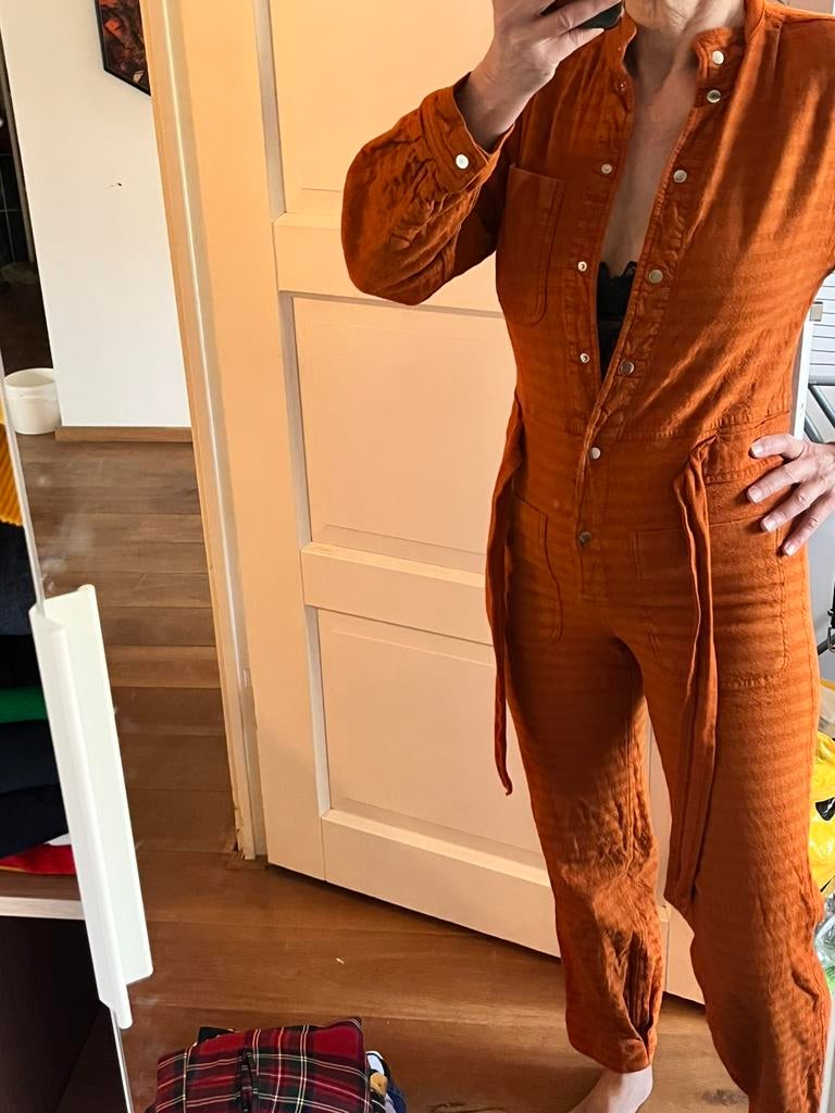 Prachtige oranje  jumpsuit van Voukko, Kleding | Dames, Jumpsuits, Ophalen of Verzenden, Zo goed als nieuw, Oranje