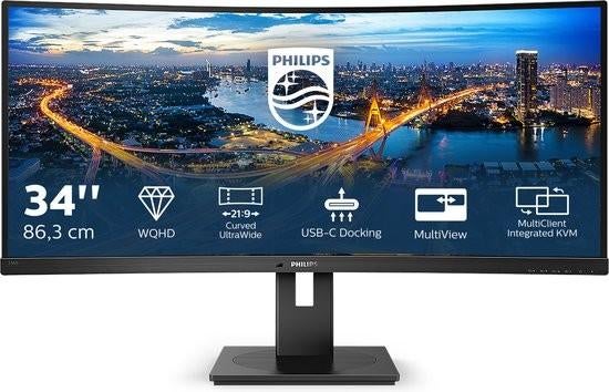 Philips 346B1C Ultrawide Monitor - USB-C 90W KVM RJ45 100Hz, Computers en Software, Monitoren, Apex Electronics, Ophalen of Verzenden