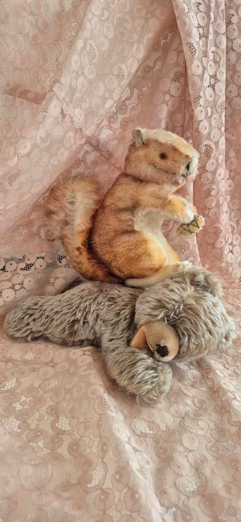 2 Steiff knuffels: eekhoorn en beertje, Ophalen of Verzenden