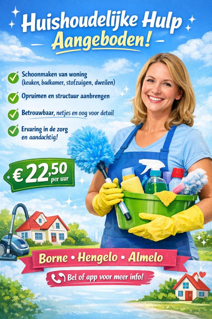 Huishoudelijke hulp aangeboden, Schoonmaken