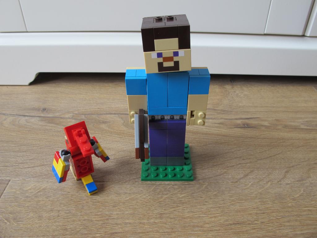 Lego Minecraft 21148 BigFig Steve met papegaai, Ophalen of Verzenden, Gebruikt, Complete set, Lego