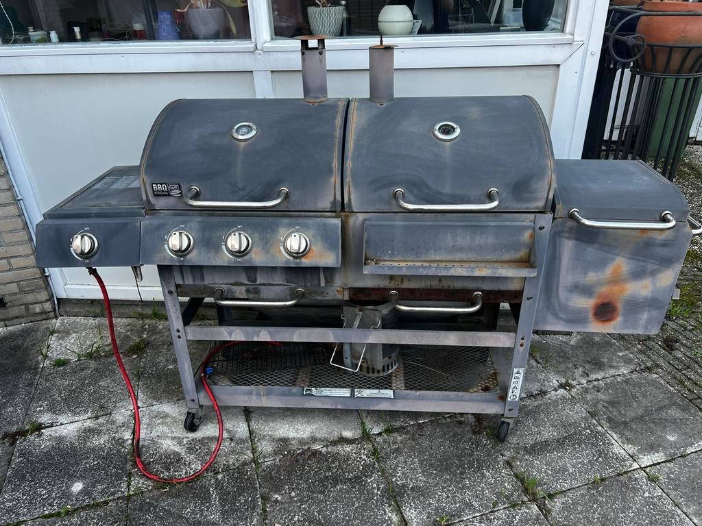 Hybride BBQ: kolen, gas, slowcooker met hoes, Ophalen of Verzenden, Gebruikt