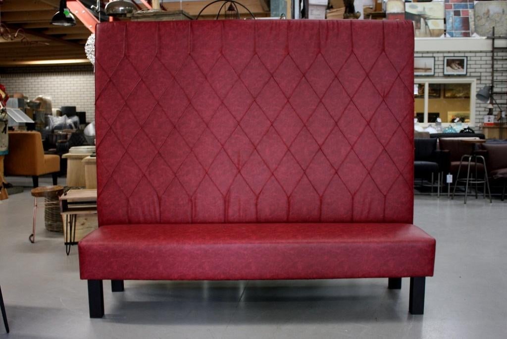 3 x hoge eetkamerbank wandbank mancave horeca restaurant, Ophalen, Zo goed als nieuw, Leer, Vijf, Zes of meer stoelen