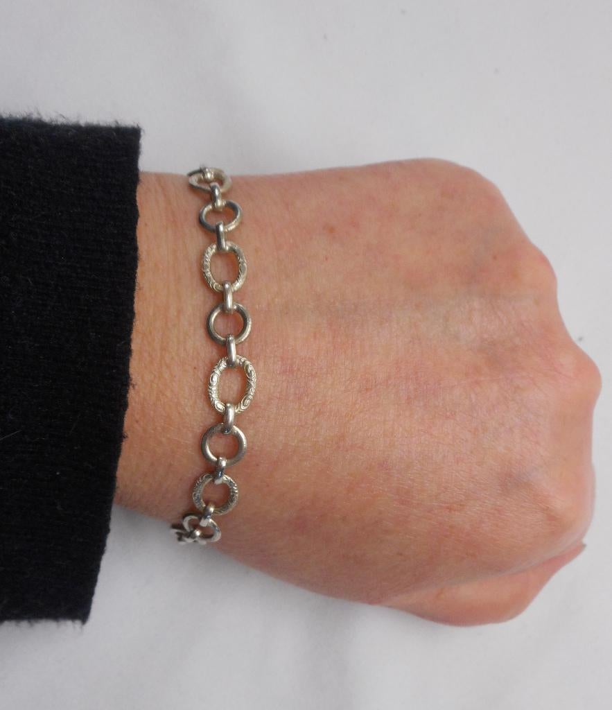 Zilveren vintage schakel armband nr.349