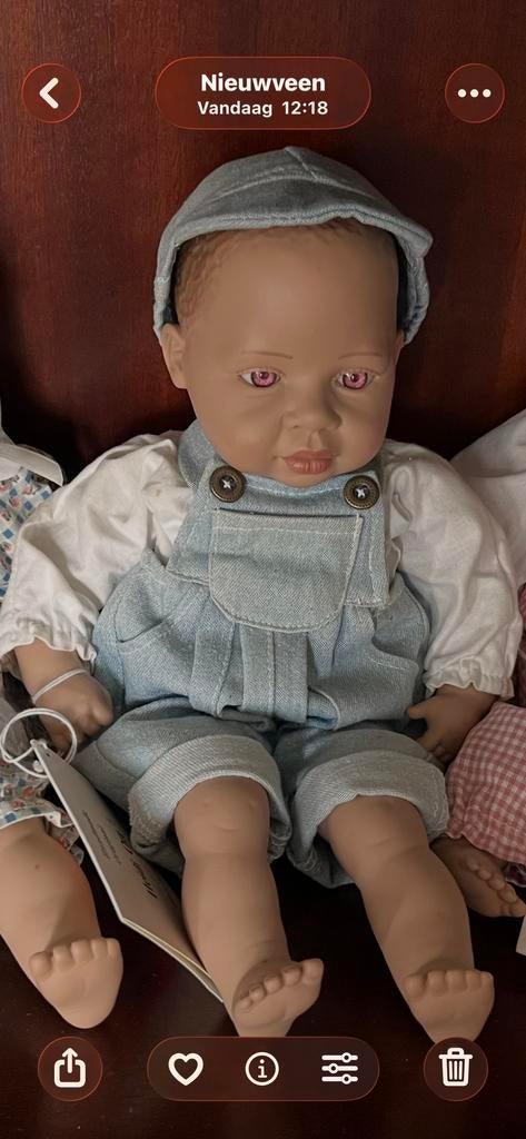 Heidi Ott pop met blauwe tuinbroek en muts, Ophalen of Verzenden, Gebruikt, Overige typen