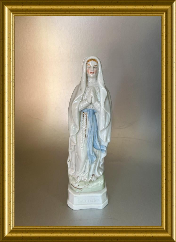 Antiek porseleinen Maria Lourdes beeldje, Antiek en Kunst, Antiek | Religie, Ophalen of Verzenden