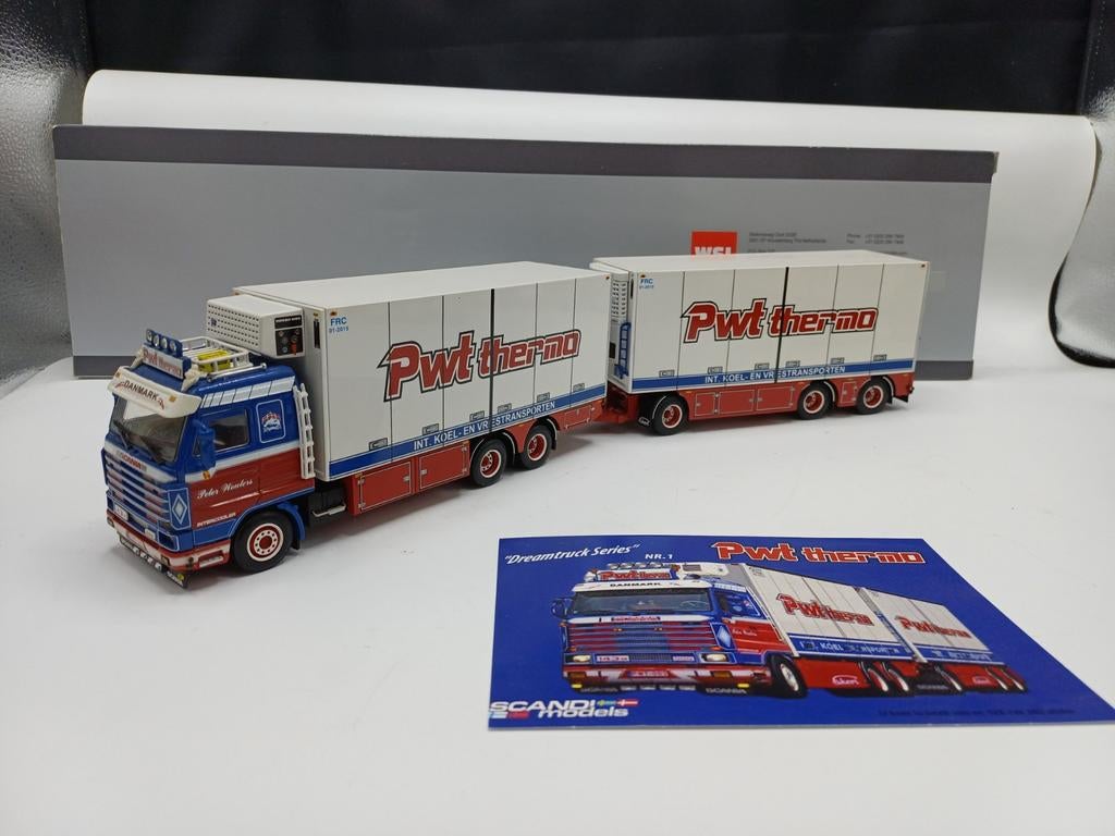 WSI Scania 143 streamline combi PWT Peter wouters, Ophalen of Verzenden, Zo goed als nieuw, Bus of Vrachtwagen, Wsi