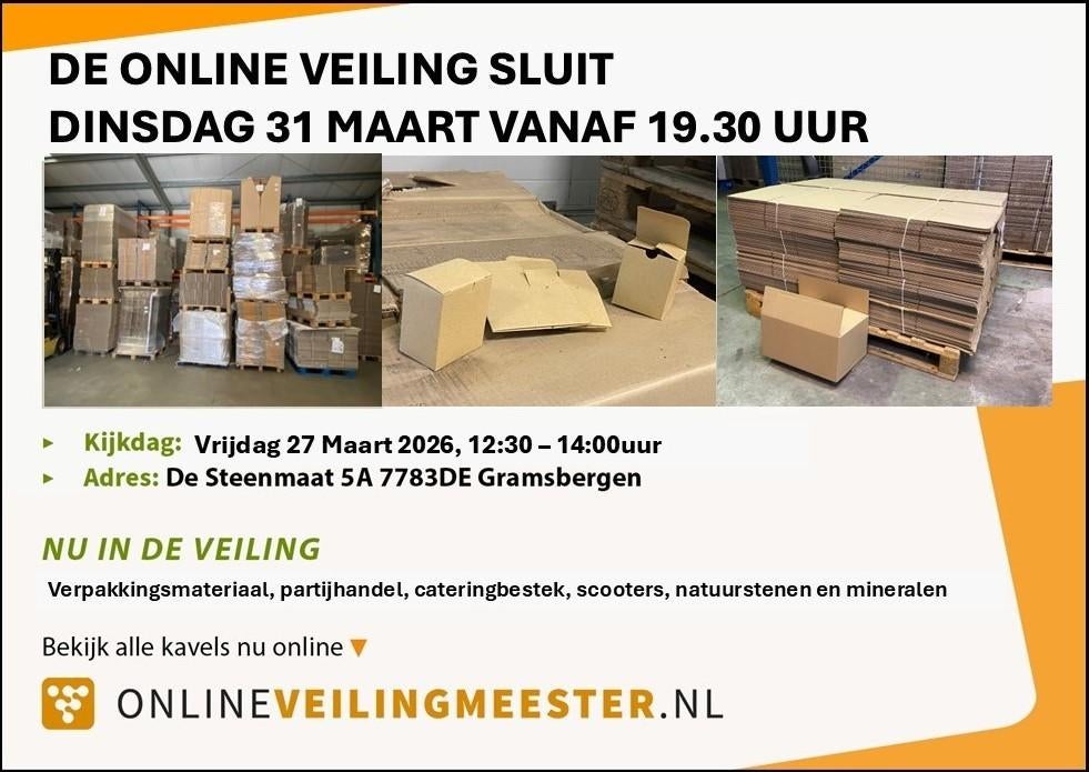 Verzenddozen en verpakkingsmateriaal in de Veiling., Ophalen