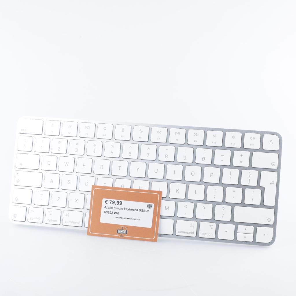 Apple magic keyboard USB-C A3202 Wit, Apple, Zo goed als nieuw, Support@apple.com, One Apple Park Way
Cupertino, CA 95014
United States