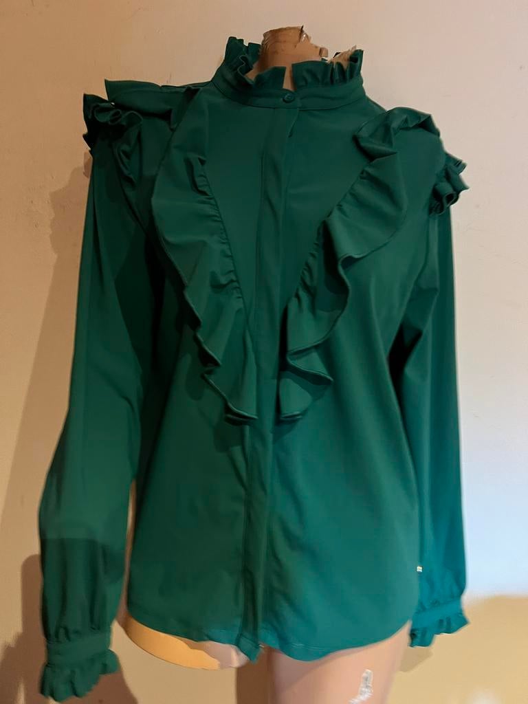 LADY DAY blouse met roesjes maat M origineel ZGAN, F, R, Ophalen of Verzenden, Zo goed als nieuw