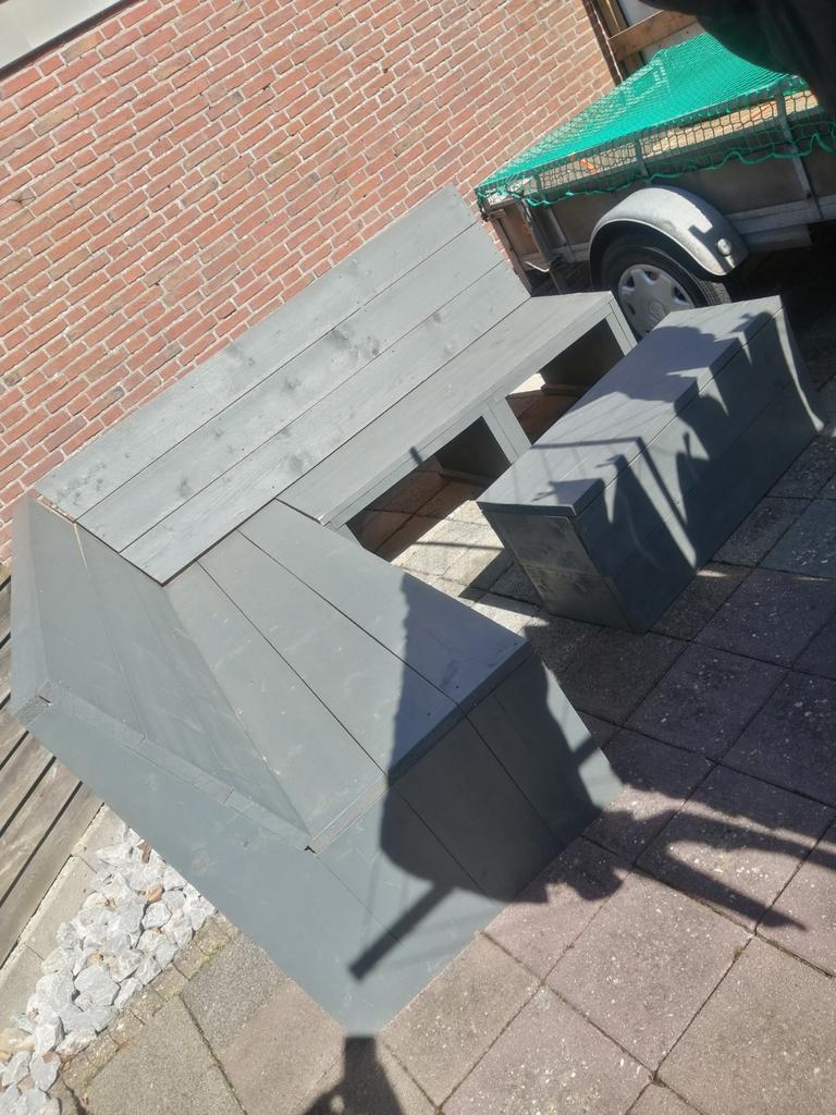 Tuinset steigerhout, Ophalen