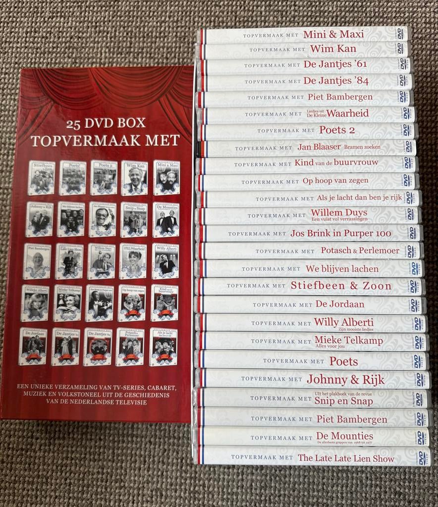 25 DVD Box Topvermaak Met - Nederlandse TV Geschiedenis, Cd's en Dvd's, Alle leeftijden, Ophalen of Verzenden, Zo goed als nieuw