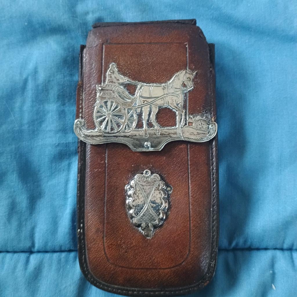 19e eeuws sigaren etui met zilveren beslag, Ophalen of Verzenden