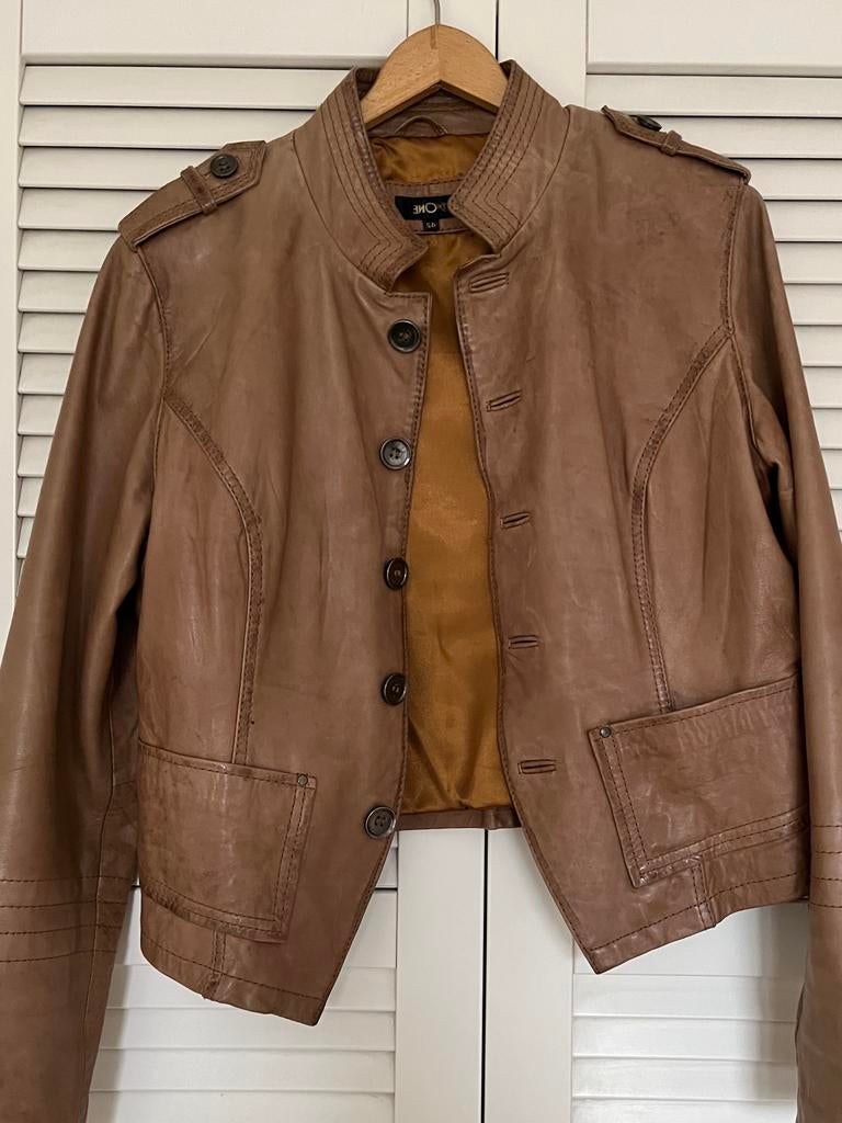 Be one leren jack jas maat 42, Kleding | Dames, Ophalen of Verzenden, Zo goed als nieuw, Maat 42/44 (L), Bruin