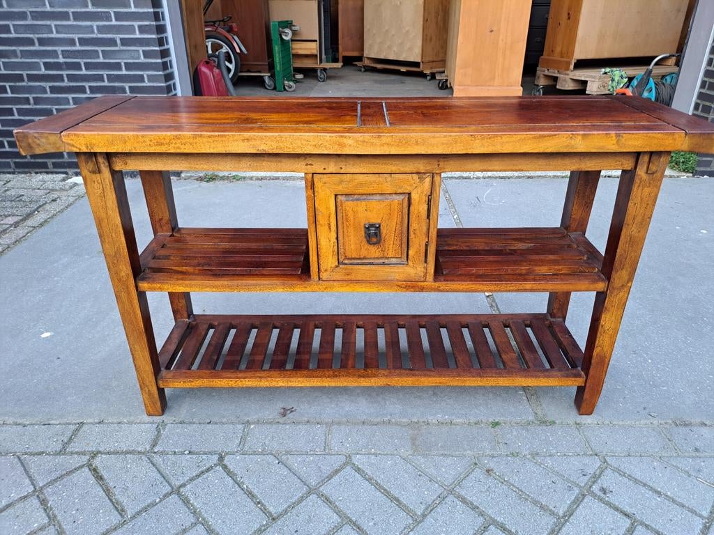 Teakhouten sidetabel, Ophalen, RoDeKo Volendam, R.kooij65@gmail.com, 100 tot 150 cm