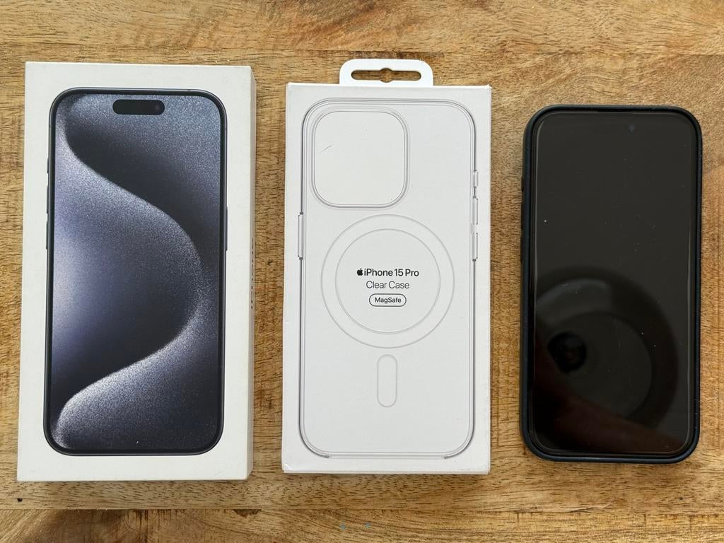 İphone 15 Pro, Blue Titanium, 128 GB, Telecommunicatie, Mobiele telefoons | Apple iPhone, Ophalen, 128 GB, Blauw, Zo goed als nieuw