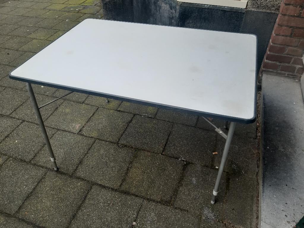 Tafel, tuintafel, hoogte verstelbaar, 100 x 66 cm. 2 soorten, Tuin en Terras, Ophalen, Gebruikt, Rechthoekig, Kunststof