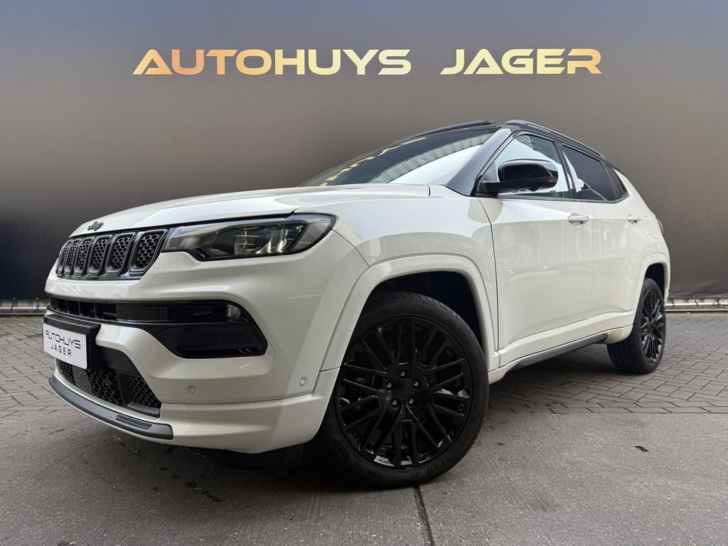 Jeep Compass 4xe 240 Plug-in Hybrid Electric S Pano Carplay, Auto's, Automaat, Gebruikt, Zwart, 4 cilinders