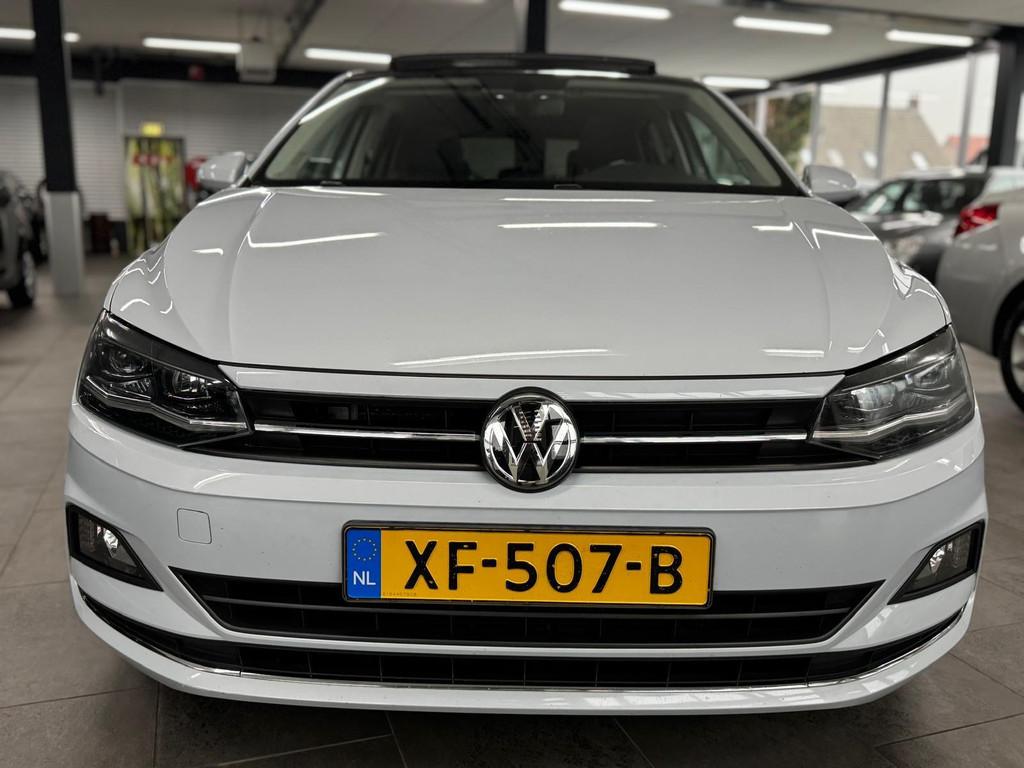 Volkswagen Polo 1.0 TSI Highline pano led xenon clima CarPla, Auto's, Voorwielaandrijving, Stof, Euro 6, Wit